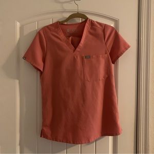 Coral Figs Scrub Top